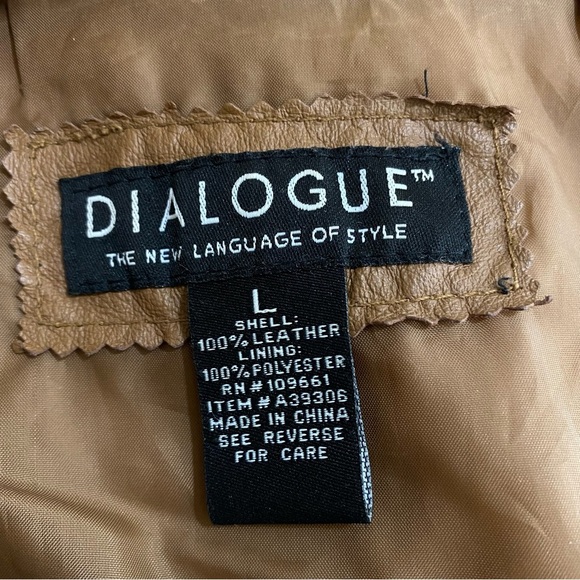 Dialogue Quilted Leather Golden Mahogany Colored Mid Century Style Jacket - Picture 9 of 9